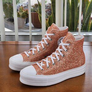 Converse Women's CTAS Lift Hi "Metallic Shimmer" 570984C Healing Clay Multi Size